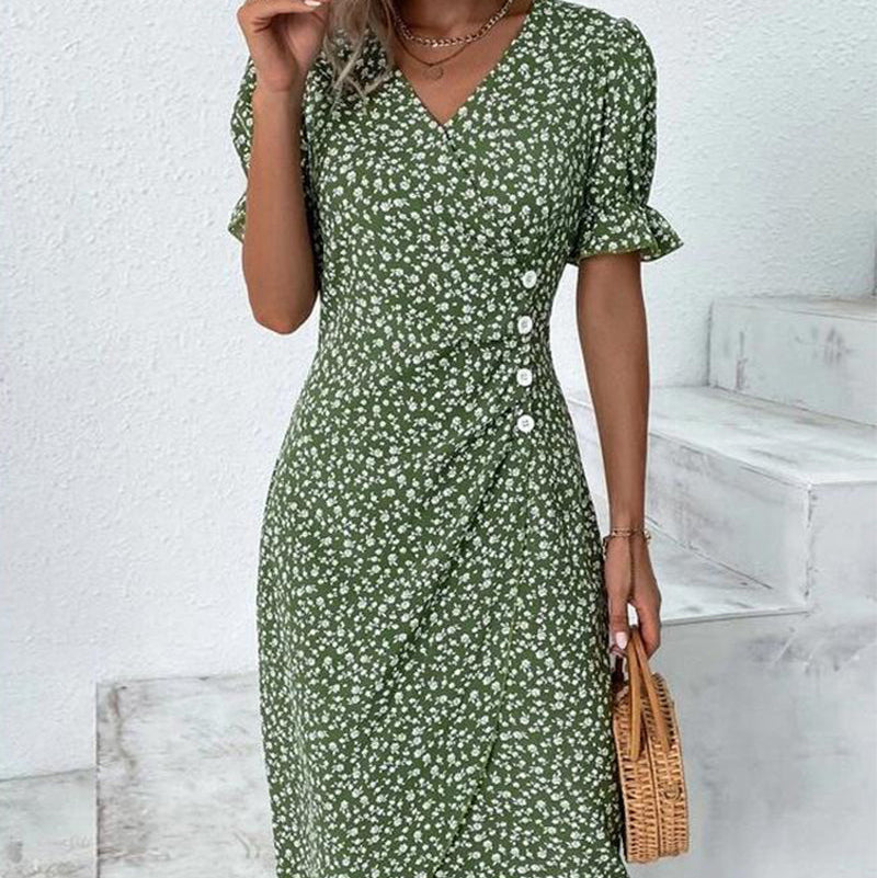Sophia Grace V-Neck Floral Midi Dress
