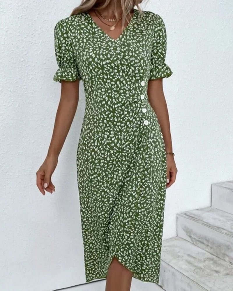 Sophia Grace V-Neck Floral Midi Dress