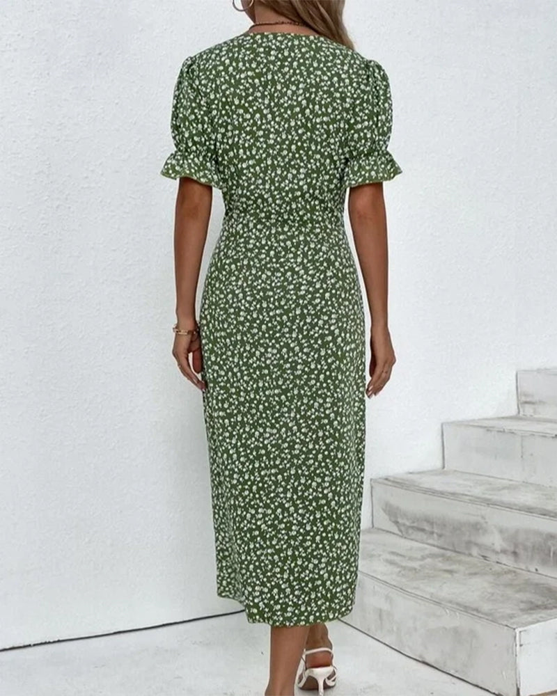 Sophia Grace V-Neck Floral Midi Dress