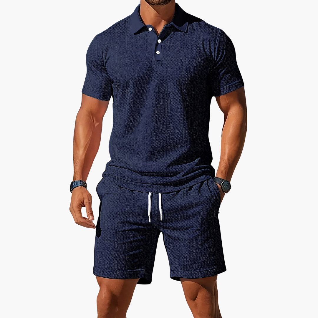 Marcus Waffle Knit Polo Set
