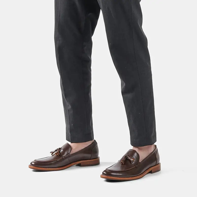 Valentin Genuine Leather Tassel Loafers