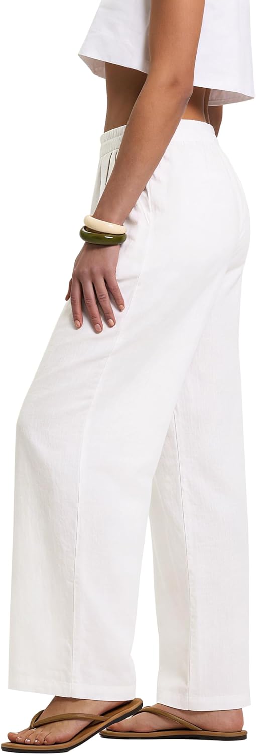 Amelia Rose White Wide Leg Pants