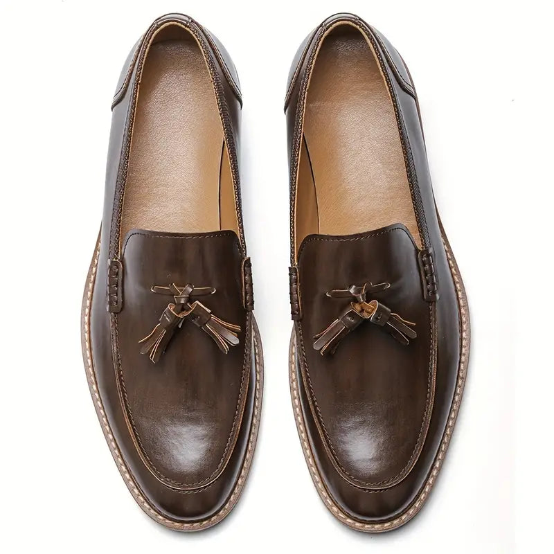 Valentin Genuine Leather Tassel Loafers