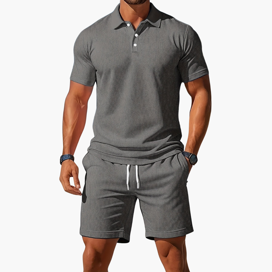 Marcus Waffle Knit Polo Set