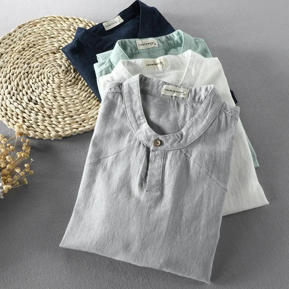 Ethan Linen Henley Shirt