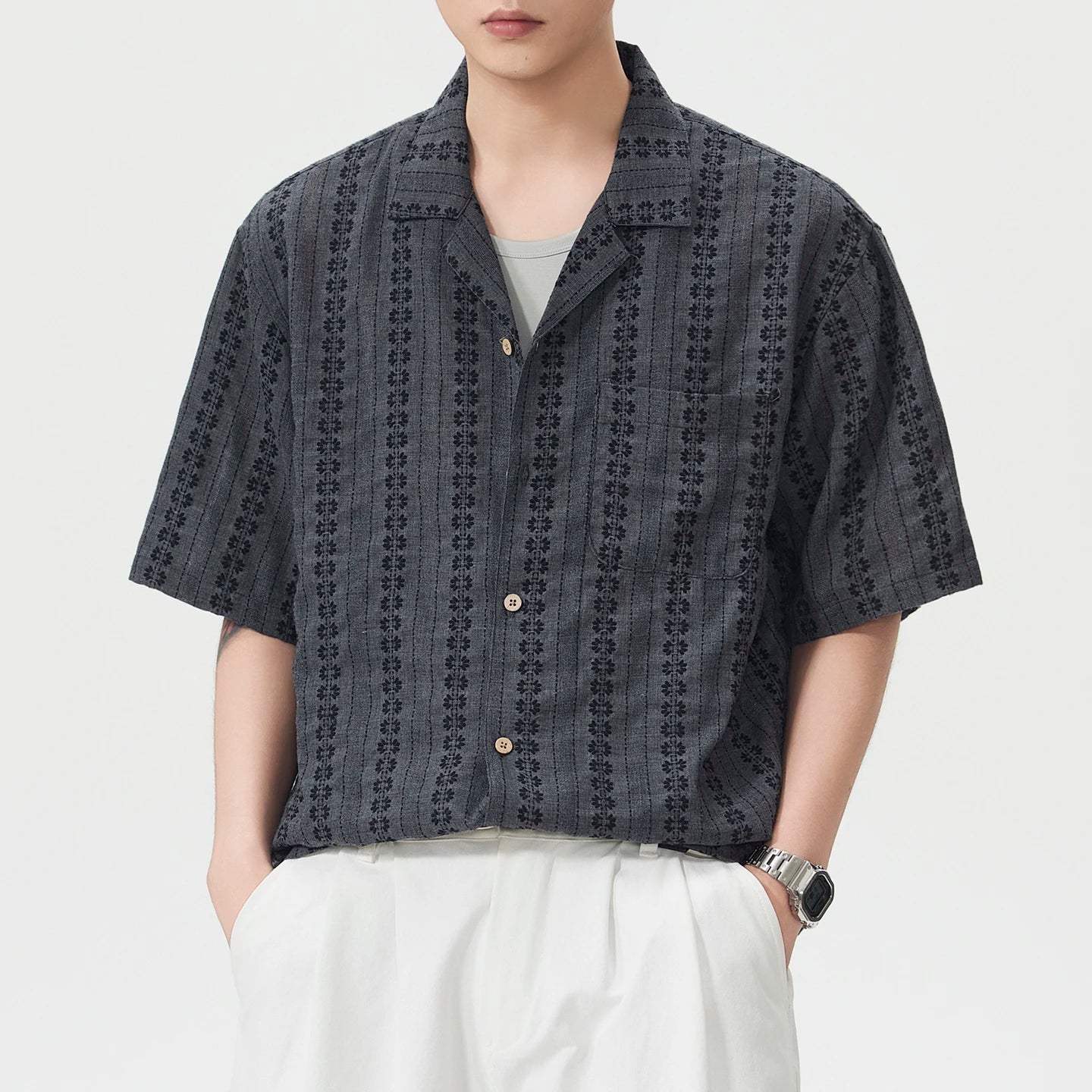 Caleb Wright Patterned Shirt