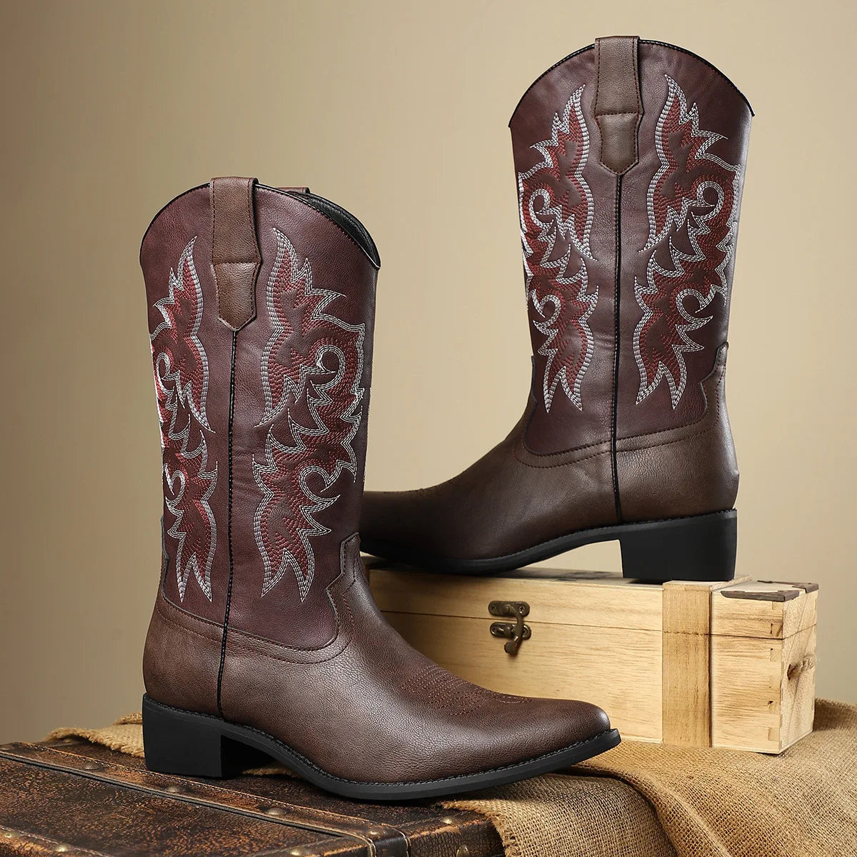 Ethan Morgan Embroidered Comfort Cowboy Boots