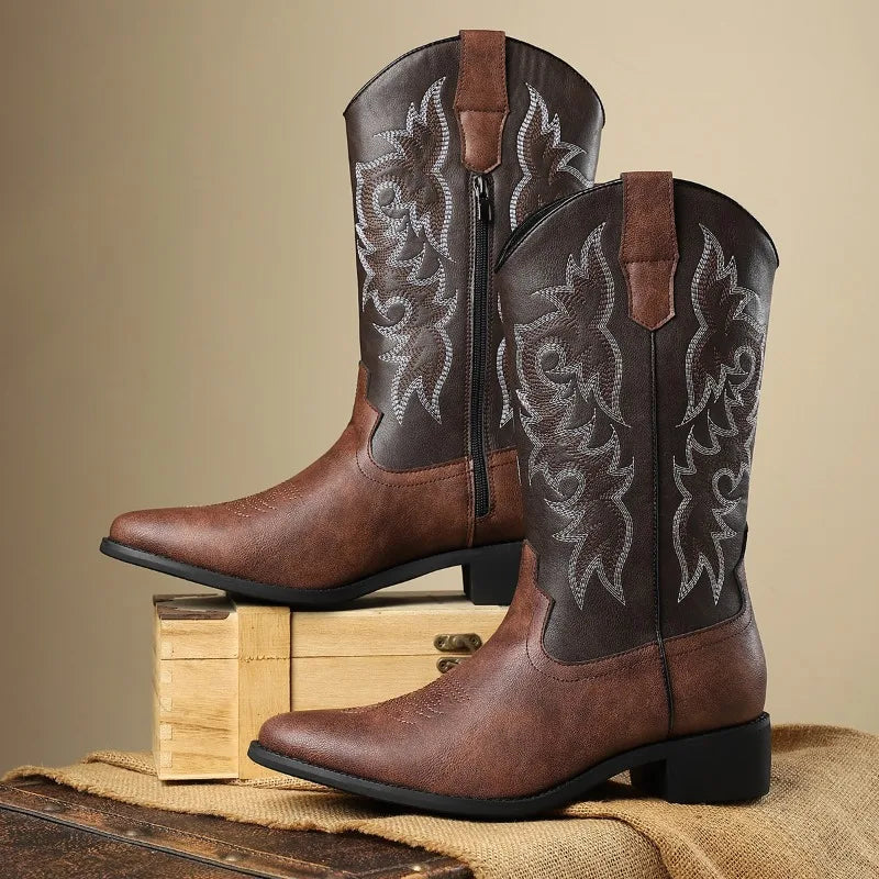 Ethan Morgan Embroidered Comfort Cowboy Boots