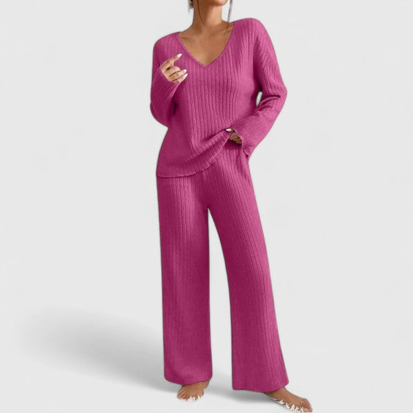 Amelia Rose Ribbed Lounge Set