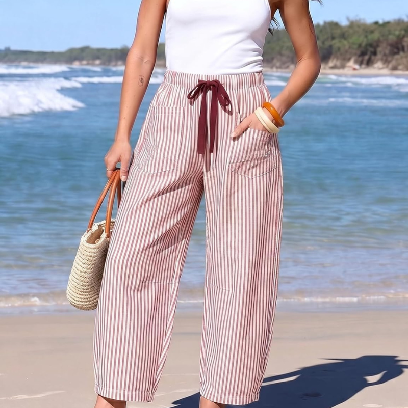 Daisy Wide Leg Striped Summer Pants