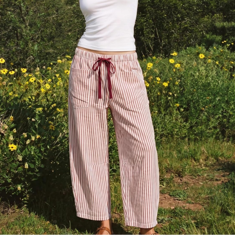Daisy Wide Leg Striped Summer Pants