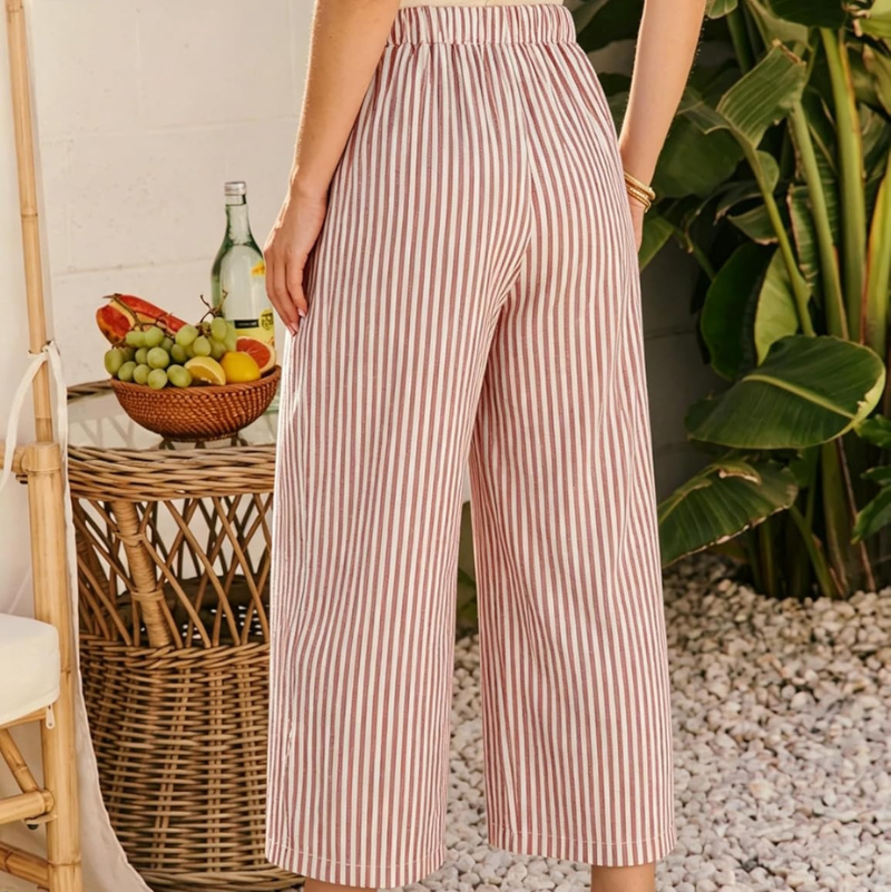Daisy Wide Leg Striped Summer Pants