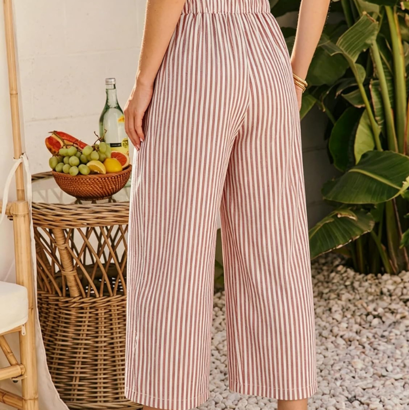 Daisy Wide Leg Striped Summer Pants