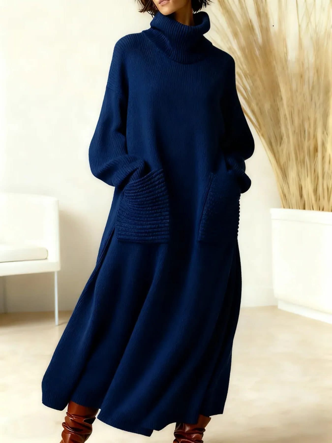 Thalia Knit Turtleneck Maxi Dress_4