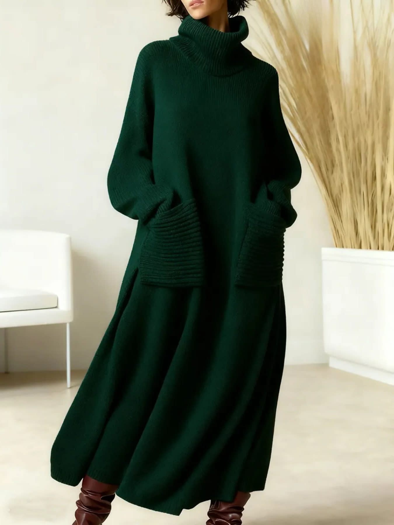 Thalia Knit Turtleneck Maxi Dress_5