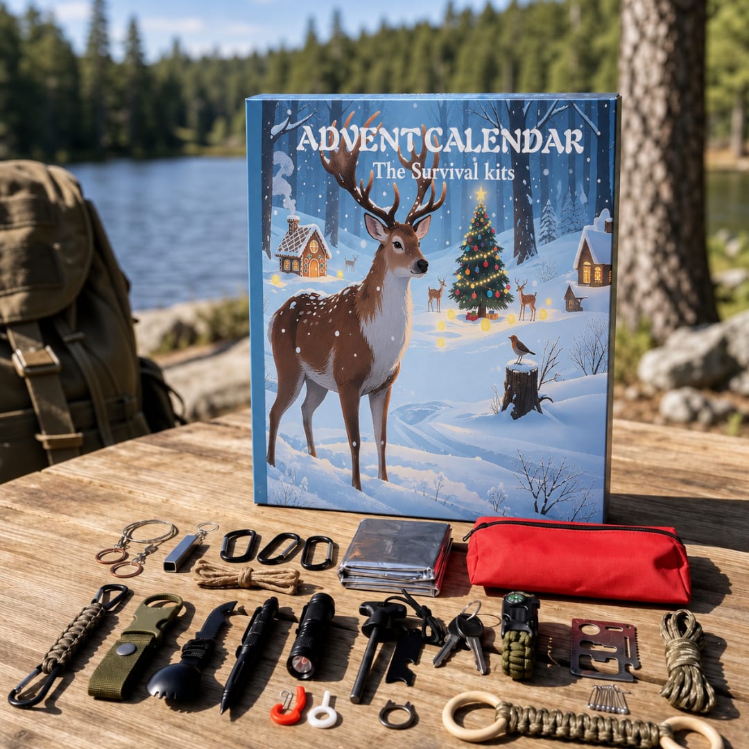 Outdoorsman Advent Calendar 2026 with 24 Fishing and Survival Tools Holiday Countdown Gift for Him_3