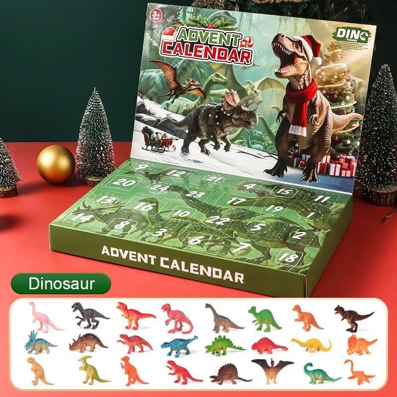 Dinosaur Advent Calendar 2026 with 24 Realistic Dino Figures Holiday Countdown for Kids_1