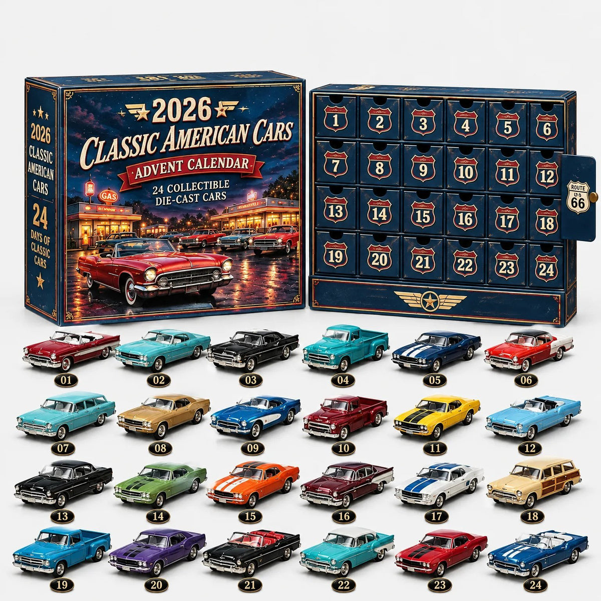Car Advent Calendar 2026 with 24 Diecast Model Vehicles Holiday Countdown Gift for Car Lovers_9