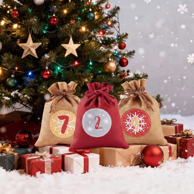 Reusable Advent Calendar 2026 with 24 Numbered Bags and Hanging Cord Holiday Countdown_5