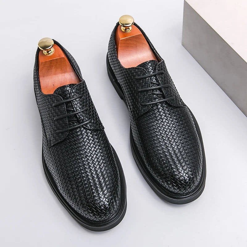 Gerard Woven Leather Derby Dress Shoes_2