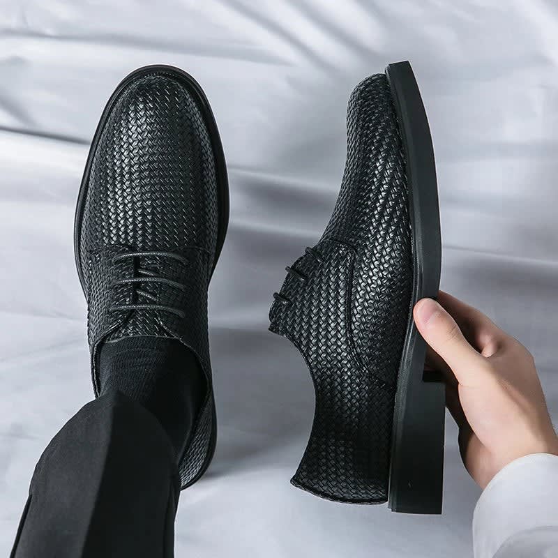 Gerard Woven Leather Derby Dress Shoes_5