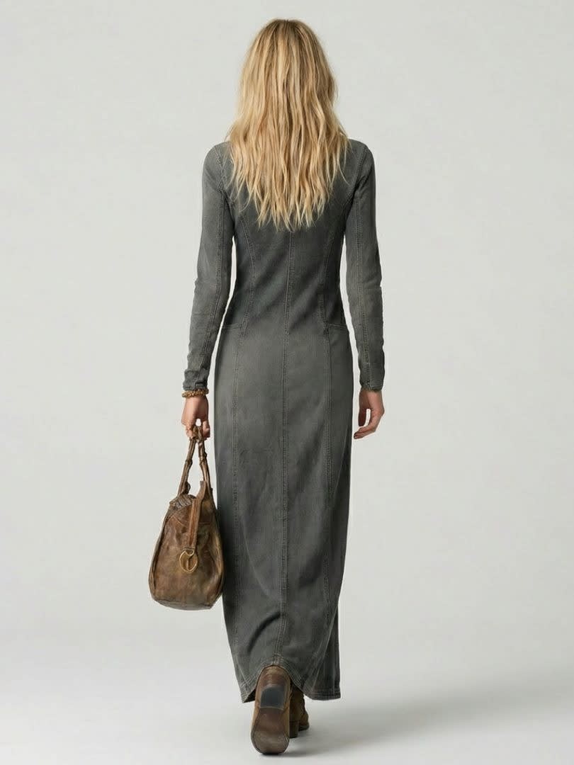 Casilda Denim Button Front Maxi Dress_7