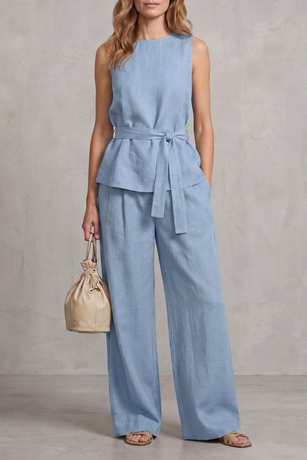 Dana Tie Waist Wide Leg Two Piece Set_13