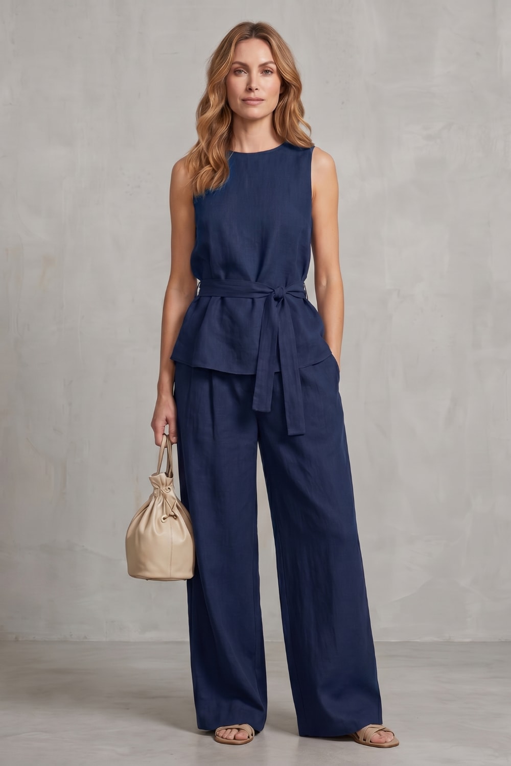 Dana Tie Waist Wide Leg Two Piece Set_8