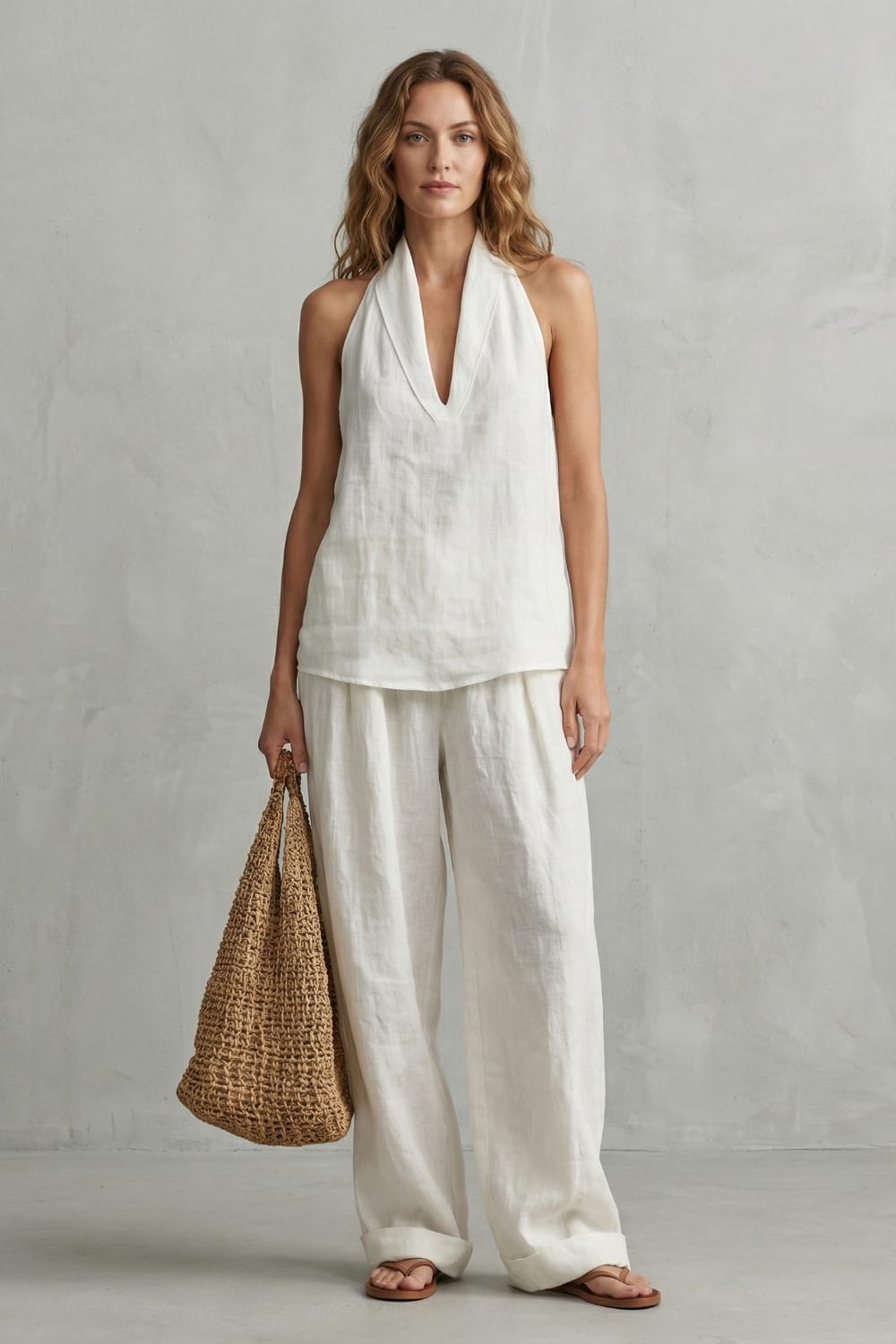 Demi Cotton Wide Leg Two Piece Set_2
