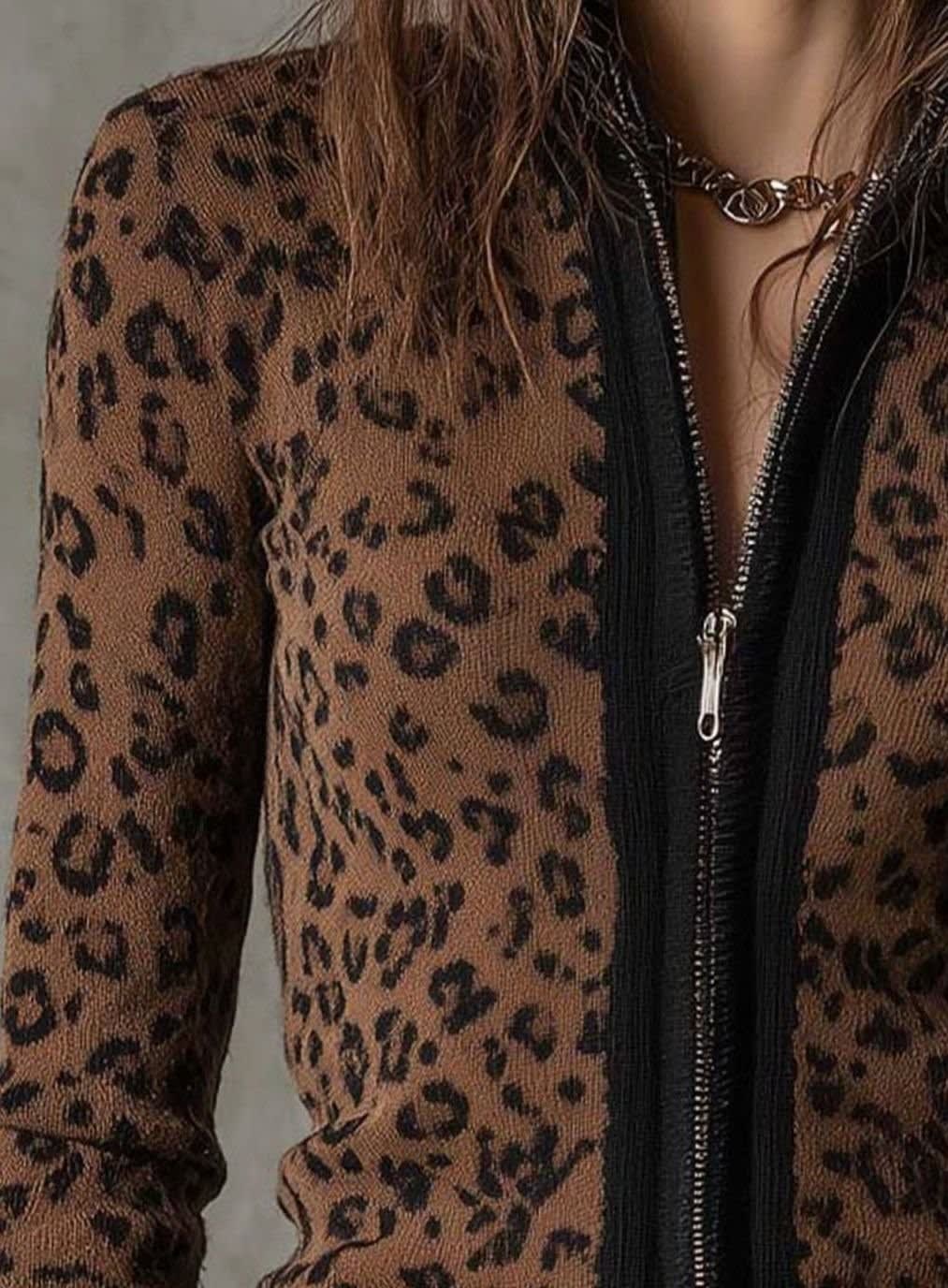 Keira Leopard Print Zip Up Knit Cardigan_3