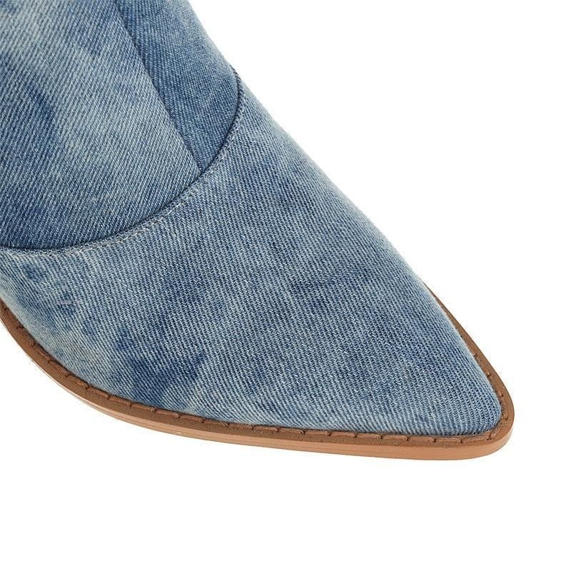 Jade Denim Knee High Block Heel Cowgirl Boots_7
