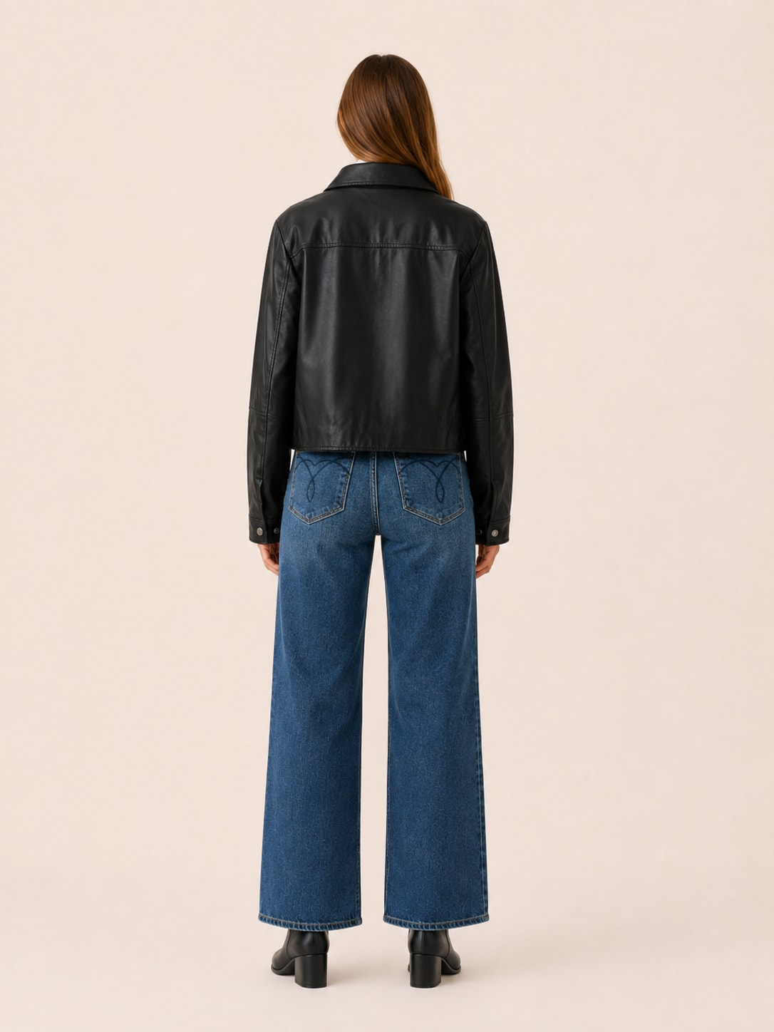 Marina Cropped Snap Front Faux Leather Jacket_2