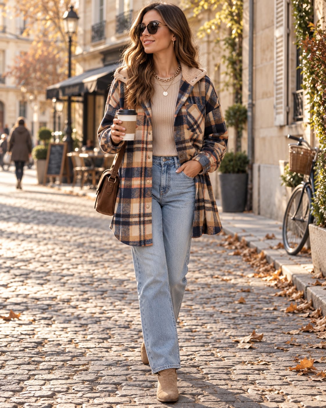 Chelsea Hooded Fleece Lined Plaid Shacket_2
