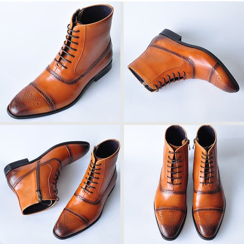Hal Burnished Leather Brogue Ankle Boots_3
