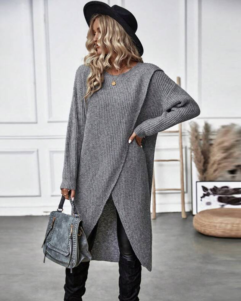 Elise Oversized Asymmetrical Tunic Sweater