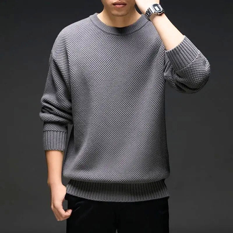Jensen Waffle Knit Crewneck Sweater_3