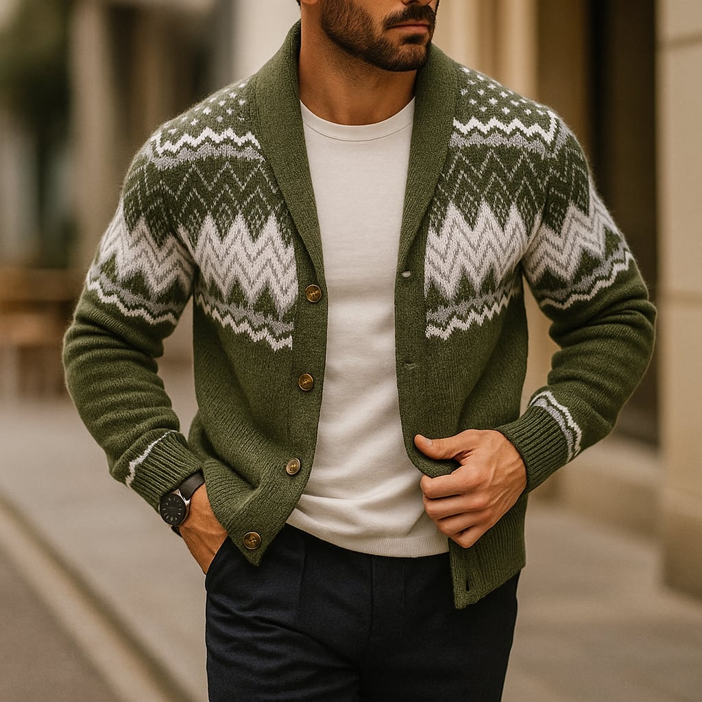 Cole Fair Isle Shawl Collar Cardigan_3