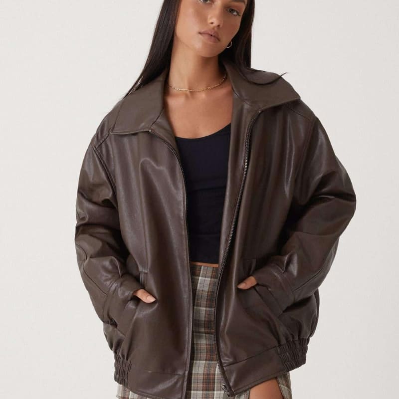 Alyssa Faux Leather Oversized Bomber Jacket_1
