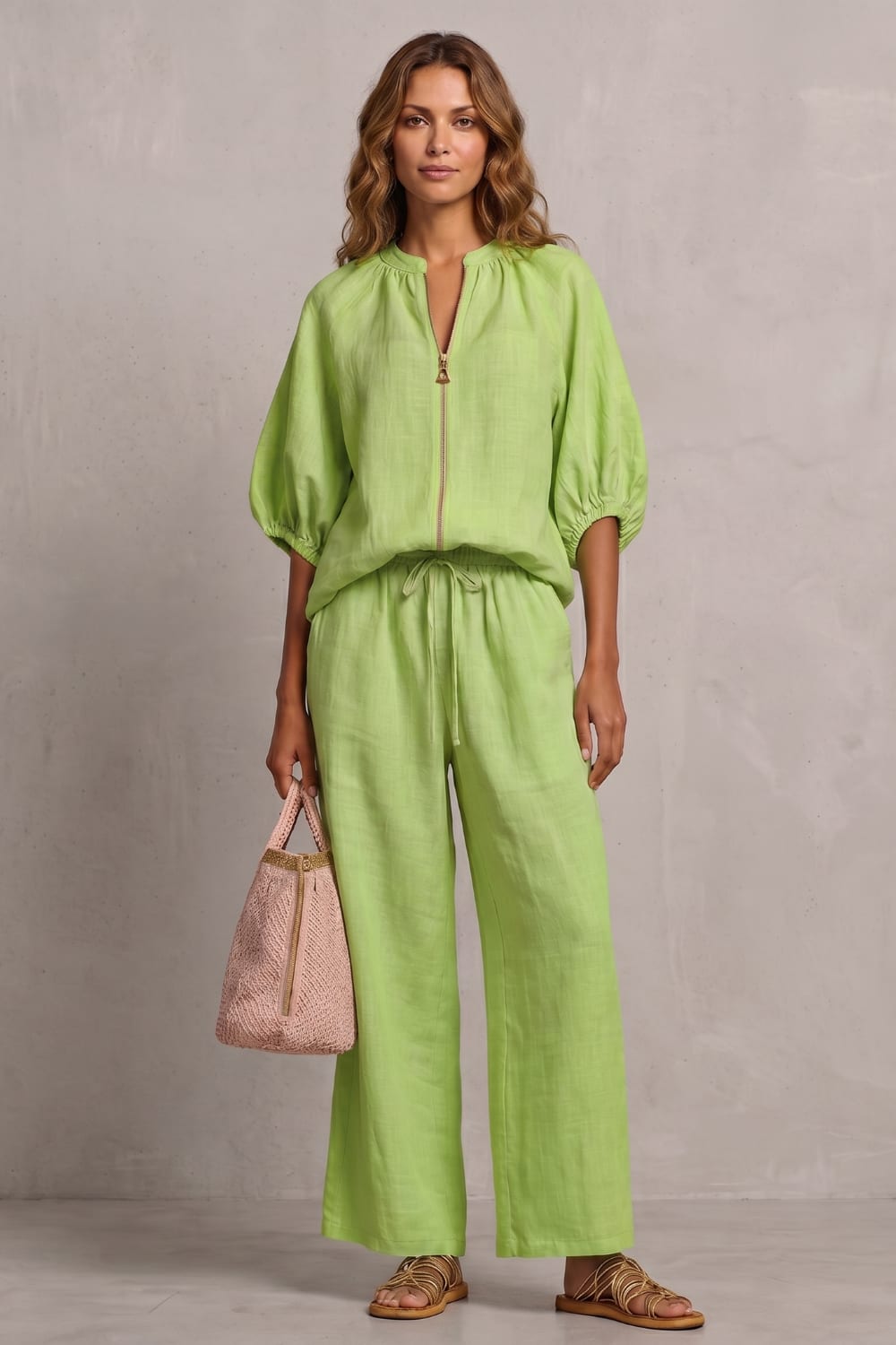 Elena Zip Front Wide Leg Two Piece Set_16