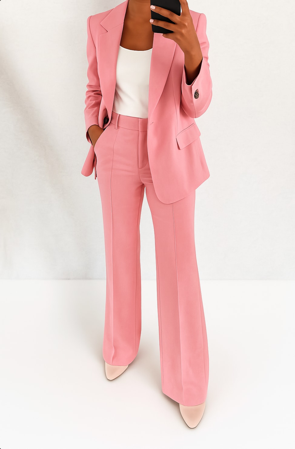 Ella Peak Lapel Blazer Two Piece Set_5