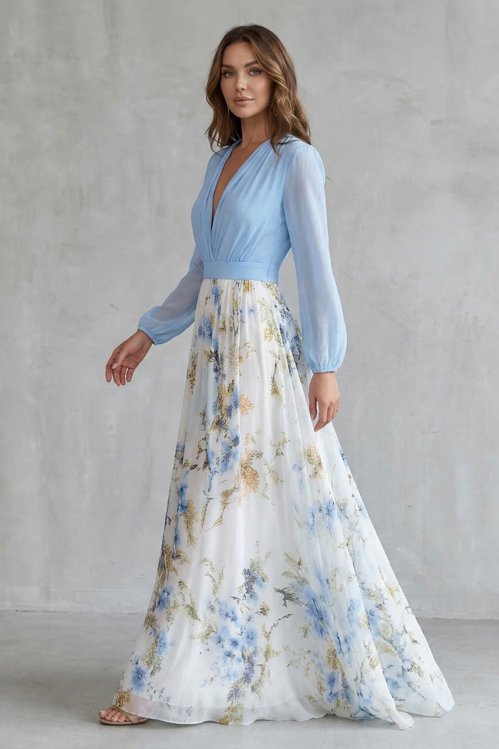 Zoraida Floral Chiffon Maxi Dress_3