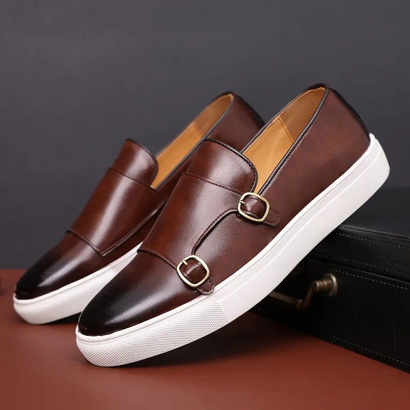 Hutton Leather Monk Strap Sneakers_1