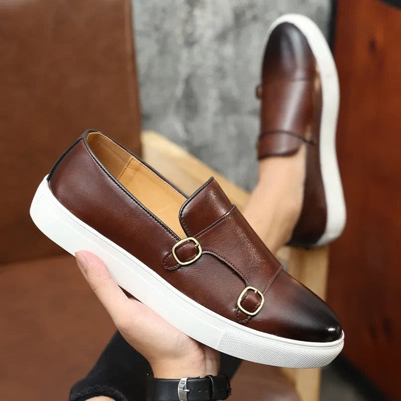 Hutton Leather Monk Strap Sneakers_5