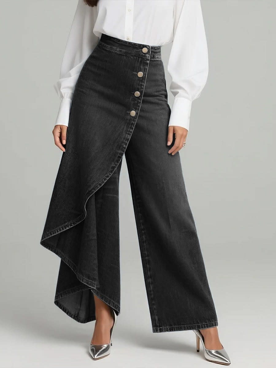 Saveria Asymmetric Wrap Wide Leg Jeans_5