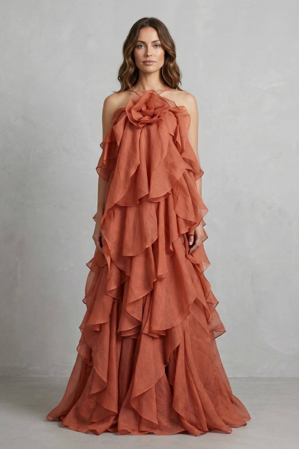 Bertilla Layered Ruffle Chiffon Maxi Dress_2