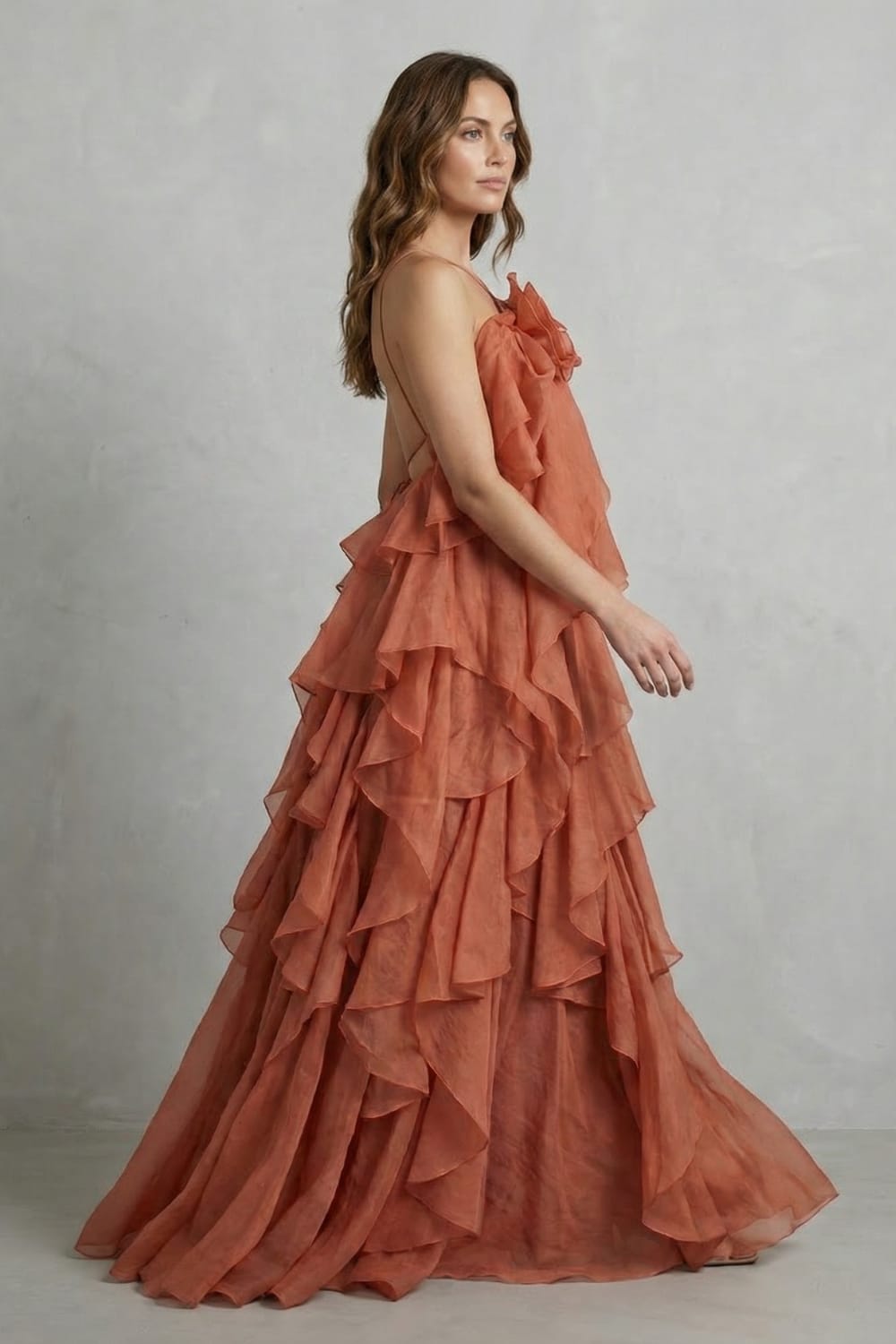 Bertilla Layered Ruffle Chiffon Maxi Dress_3