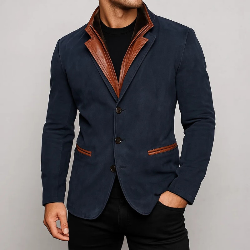 Elliot Leather Trim Suede Jacket_4