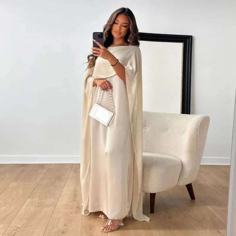 Verity Crew Neck Cape Wedding Guest Maxi Dress_1