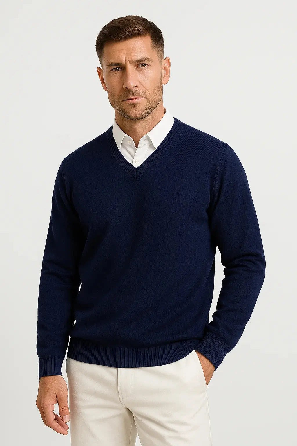 Neil Cashmere V-Neck Sweater_3