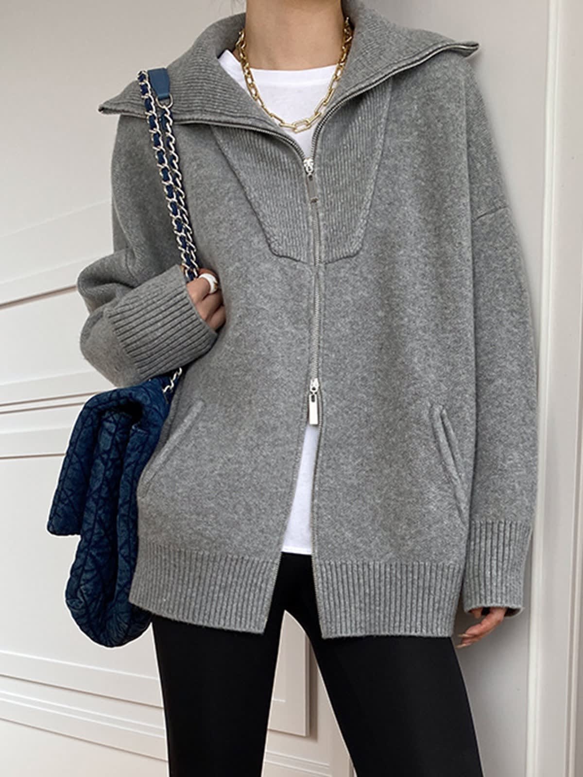 Jorunn Oversized Zip Up Cardigan_4